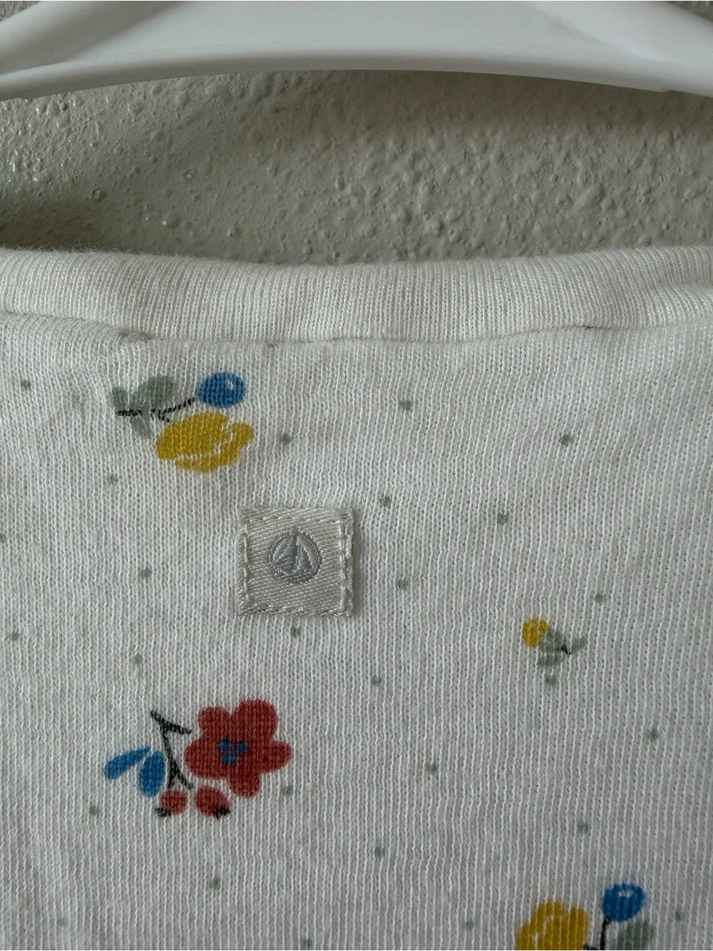 Petit Bateau French Organic Cotton Floral Quilted Puffy Baby Sleeper Button Down